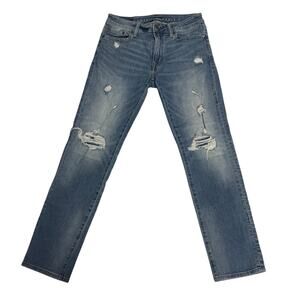 American Eagle Mens N(E)XT Level Airflex Light Distressed Slim Jeans Size 30x30